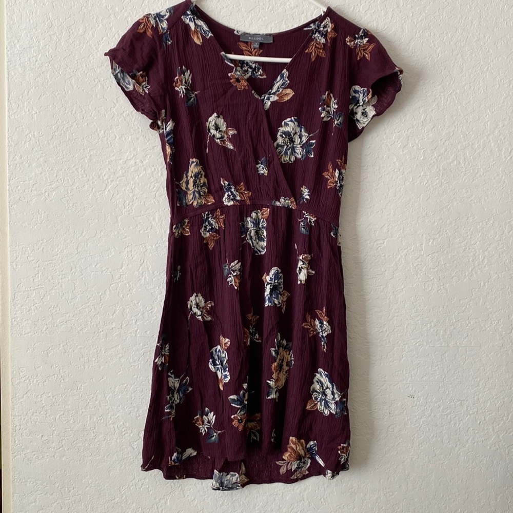 Burgundy Floral Dress